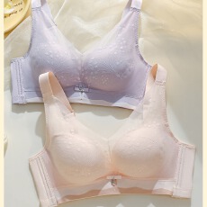 批发新款内衣女洞洞杯薄款透气舒适聚拢防下垂无钢圈性感蕾丝文胸罩