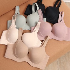 批发跨境波浪CD大码无痕内衣女无钢圈大胸显小侧收副乳防下垂调整文胸