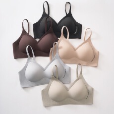 批发裸感软支撑乳胶薄款固定杯无痕<b class='q'>内衣</b>女小胸聚拢收副乳防下垂文胸罩