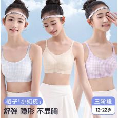 批发12-22岁三阶段初高中学生无痕内衣女发育期少女学生运动抹胸文胸