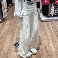 批发西<b class='q'>装</b>休闲碎花奶芙西<b class='q'>装</b><b class='q'>裤</b>女春秋季2025新款高腰宽松垂感显瘦阔腿<b class='q'>裤</b>