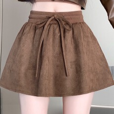 批发高腰显瘦麂皮绒半身裙防走光短裙a字裙女秋<b class='q'>冬</b>