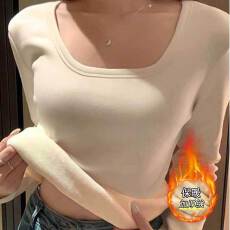 批发【高弹力*内里澳绒88粘仟12氨纶】修身纯色简约舒适长袖打底衫