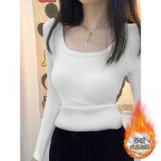 批发【高弹力*内里澳绒88粘仟12氨纶】修身纯色简约舒适长袖女士打底