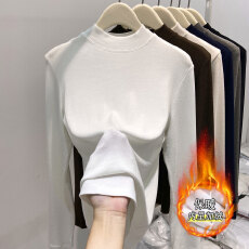 批发高弹力*内里澳绒88粘仟12氨纶设计秋冬保暖上衣修身显瘦辣妹