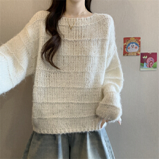 批发实拍实价 <b class='q'>新款</b>高级感纯色气质亮片百搭长袖毛衣<b class='q'>女</b>宽松显瘦上衣