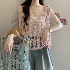 批发实拍实价 新款钩花镂空蕾丝背心减龄上衣<b class='q'>女</b>