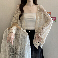 批发实拍实价 新款法式防晒长袖开衫花<b class='q'>蕾丝衫</b>女宽松洋上衣