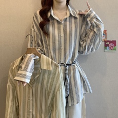 批发设计感扎染polo领衬衫女春季新款胖MM气质百搭收腰显瘦巨好看上衣