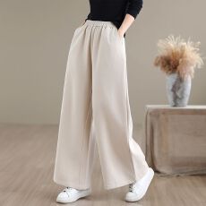 批发阔腿裤女秋冬2025新款加厚直筒休闲加绒裤子女