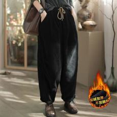 批发复古灯芯绒裤子女秋冬<b class='q'>韩版</b>竖纹宽松直筒百搭韩系慵懒休闲长裤