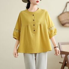 批发新款<b class='q'>t</b><b class='q'>恤</b>女五分<b class='q'>袖</b>棉宽松大码休闲百搭圆领上衣夏