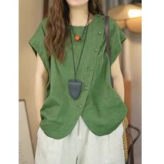 批发大码<b class='q'>时尚</b>休闲斜襟不规则短袖<b class='q'>衬衫</b>女夏季胖MM显瘦百搭气质宽松<b class='q'>衬衣</b>