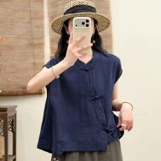 批发双纱棉衬衫夏季透气中式斜襟复古盘扣上衣<b class='q'>婴儿</b>棉纱亲肤透气小衫