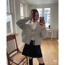 批发<b class='q'>韩国</b><b class='q'>正品</b><b class='q'>代购</b> 25春减龄花边领系带针织开衫