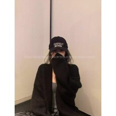 批发黑色松弛气质绑带设计感秋季女新款羊毛开衫外套上衣