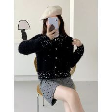 批发<b class='q'>韩版</b>温柔慵懒风毛茸茸毛衣女2025年秋冬季新款气质名媛针织上衣