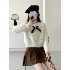 批发<b class='q'>韩版</b>温柔慵懒风毛茸茸毛衣女2025年秋冬季新款气质名媛针织上衣