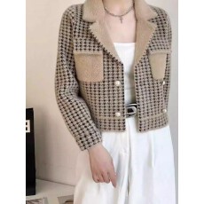 批发2025春秋新款小个子短外套女装秋冬季<b class='q'>小香</b>风仿水貂绒毛呢外套短款