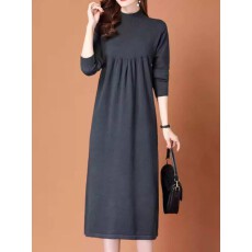 批发针织羊毛衫<b class='q'>连衣裙</b>时尚秋冬女装新品中长款宽松<b class='q'>加大码</b>洋气百搭毛衣