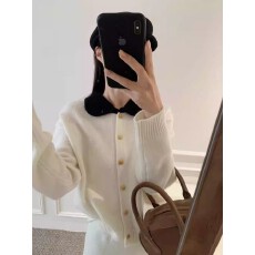 批发<b class='q'>娃娃</b>领气质小香风长袖羊毛外套+短<b class='q'>裙</b>撞色秋冬两件套毛衣冬