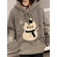 批发连帽<b class='q'>毛衣</b>秋冬2025新款<b class='q'>儿童</b>可爱卡通雪人上衣慵懒风软糯针织衫