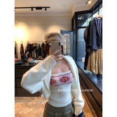 批发费尔岛坎肩<b class='q'>罩衫</b>/吊带针织两件套女冬