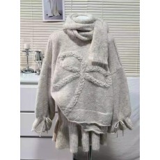 批发温柔慵懒风针织衫<b class='q'>套装</b>裙女秋冬<b class='q'>韩版</b>围巾毛衣短裙<b class='q'>套装</b>氛围感穿搭潮