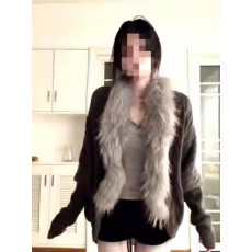 批发大毛领设计感蝙蝠袖披肩针织斗篷外搭毛衣<b class='q'>宽松</b>慵懒风复古开衫外套