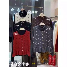 批发十三行韩版半高领打底衫荷叶边波点针织<b class='q'>马甲</b>叠穿秋冬季两件套上衣