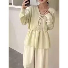 批发韩系温柔风背心系带两件套2025秋冬新款甜美气质针织减龄百搭吊带