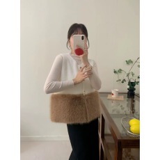 批发秋冬新款仿水<b class='q'>貂绒</b>毛毛拼接针织马甲背心女高级感叠穿坎肩无袖上衣