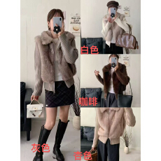 批发2026冬季新款年轻环保皮草毛毛外套女<b class='q'>短款</b>小个子针织袖马甲可拆卸