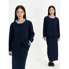 批发气质女装套装女士<b class='q'>春</b>秋套头针织运动服时尚毛衣两件套