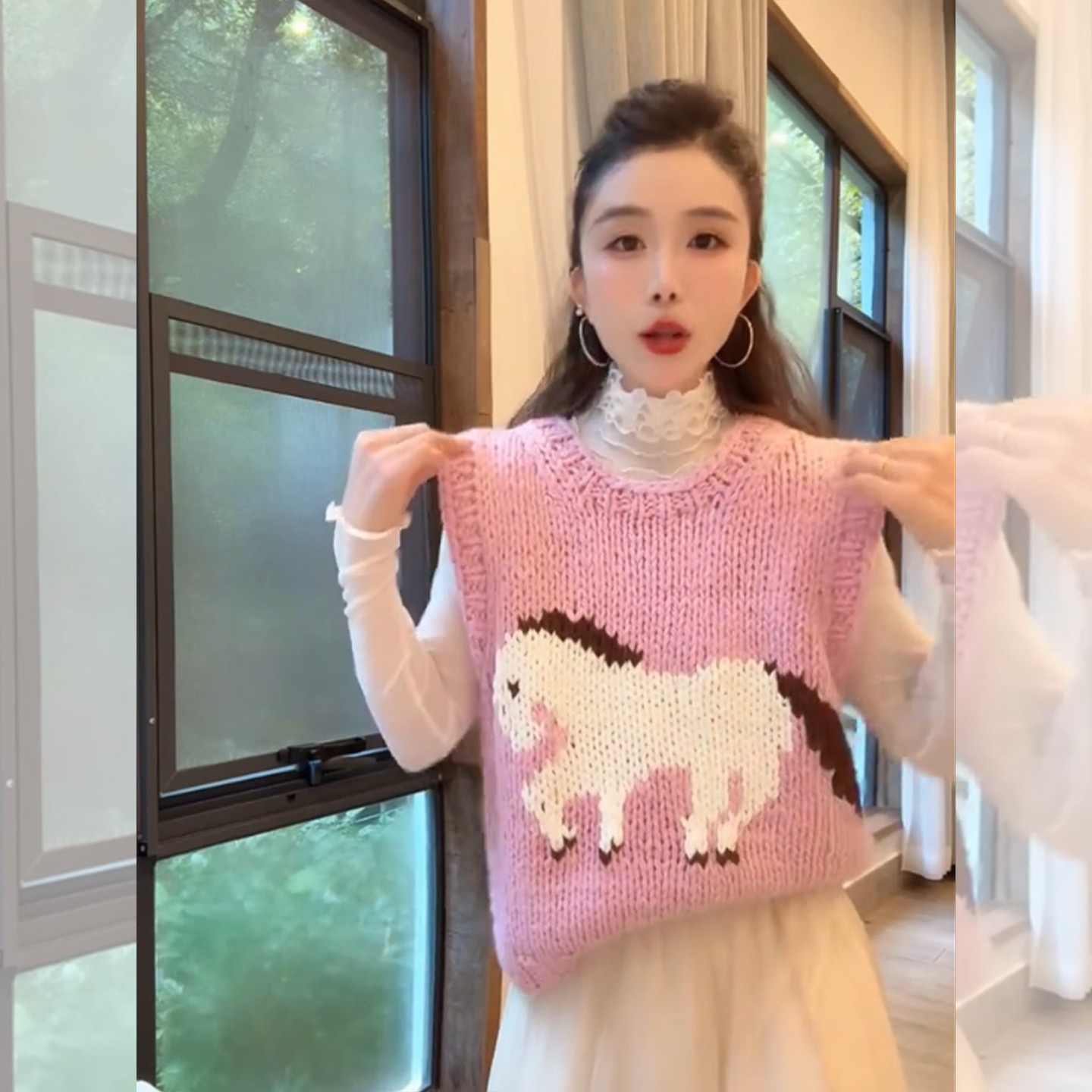 MY14590# 时尚洋气无袖针织马甲背心女新款独特慵懒宽松显瘦百搭上衣潮...