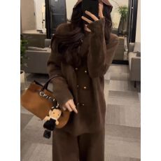 批发宽松显瘦休闲慵懒风毛衣<b class='q'>阔腿裤</b>冬季穿搭套装女两件套