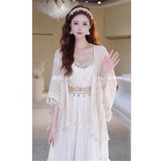 批发海边度假波西米亚风吊带连衣裙<b class='q'>开衫</b>两件套独特绝美长裙子2026夏季