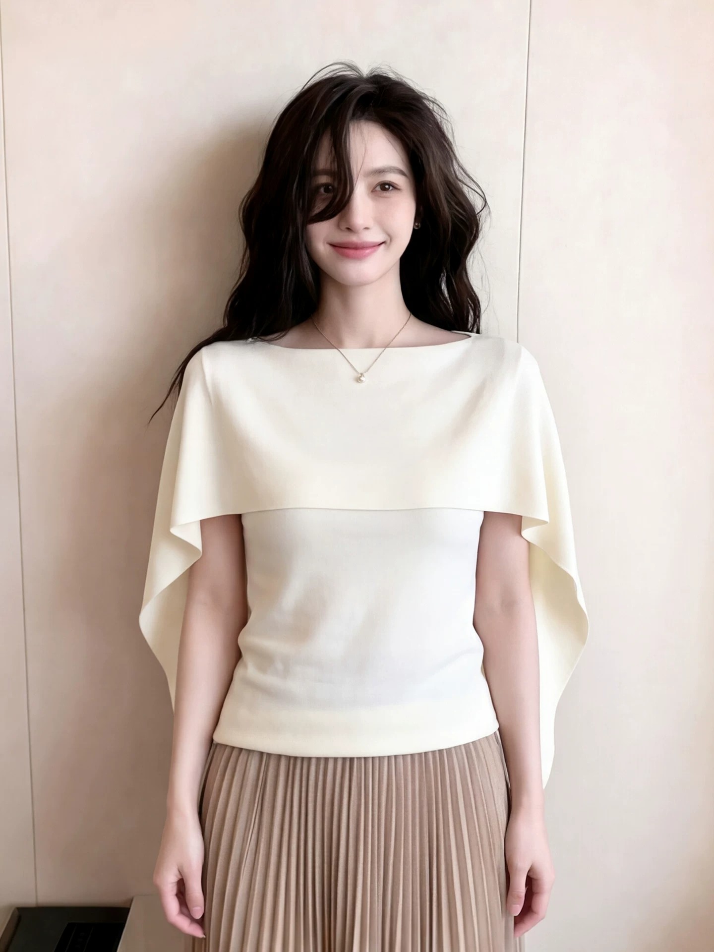 부드러운 치엥 여름 한 부서 여신 망토 디자인 센스 슬림해 보이는 얼음 센스 품격