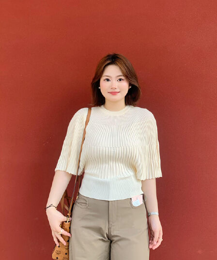 배트윙 소매 얼음 실크 니트 티셔츠 여성 여름 빅 사이즈 지방 mm 디자인 센스 단색 슬림해 보이는 맨위