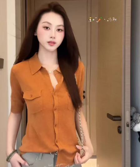 세 안녕하세요. threec 마침내 기다 려 개미 허리 아마 보다 작은 서울 저항 올린 사람 : 공 중간 소매 니트 맨위 여성