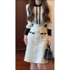 批发小香风轻奢名媛气质连衣裙2024年秋冬新款秋季高级感<b class='q'>短裙</b>裙子<b class='q'>女装</b>