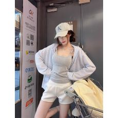 批发原版色织条 薄款拉链连帽防晒开衫外套女夏宽松上衣