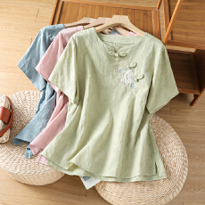 批发实拍国风短袖2026新款夏装中年妈妈上衣<b class='q'>T</b><b class='q'>恤</b>小衫洋气质女装