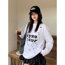 批发纯棉  春装长袖<b class='q'>T</b><b class='q'>恤</b>女宽松上衣印花