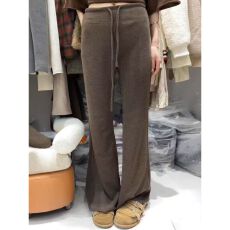 批发罗纹德绒 秋冬新款高腰抽绳微喇<b class='q'>裤</b><b class='q'>百搭</b>小个子休闲长<b class='q'>裤</b>