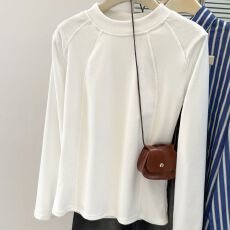 批发实拍德绒磨毛保暖<b class='q'>长袖</b>打底衫女秋冬<b class='q'>宽松</b>内搭可外穿半高领<b class='q'>T</b><b class='q'>恤</b>上衣