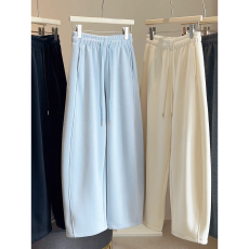 批发华棉复合超柔400克原版做法 <b class='q'>休闲</b>显瘦高腰垂感弯刀裤