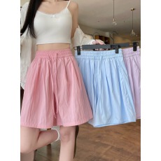 批发蓝色冰丝山本短裤女夏薄高腰休闲阔腿<b class='q'>运动</b>五分裤