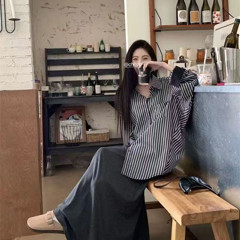레트로 디자인 센스 작은 대중 패션 다용도 긴팔 셔츠 루즈핏 재킷