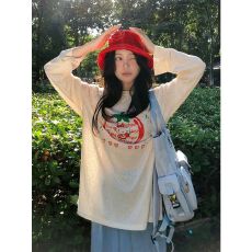 批发原版做法 韩系草莓Kitty印花长袖女<b class='q'>防晒</b>罩衫
